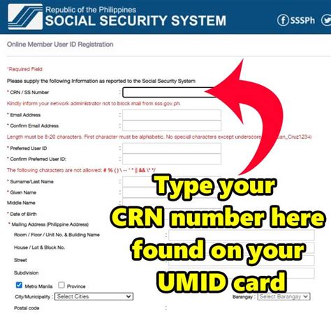 crn/ss number is not registered in my.sss